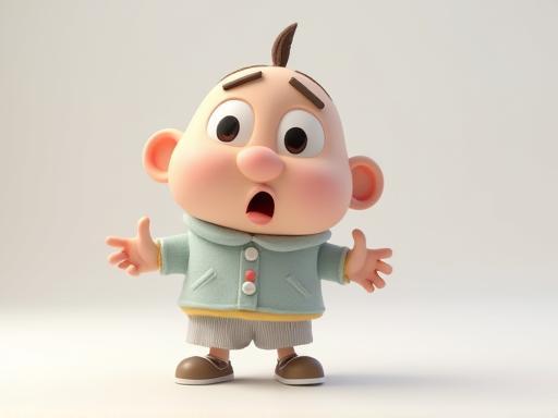 Render of a stylized 3D animated character in a dynamic pose
