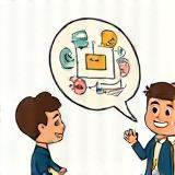 Illustration of characters explaining a complex idea simply