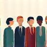 Icon representing an experienced team collaborating